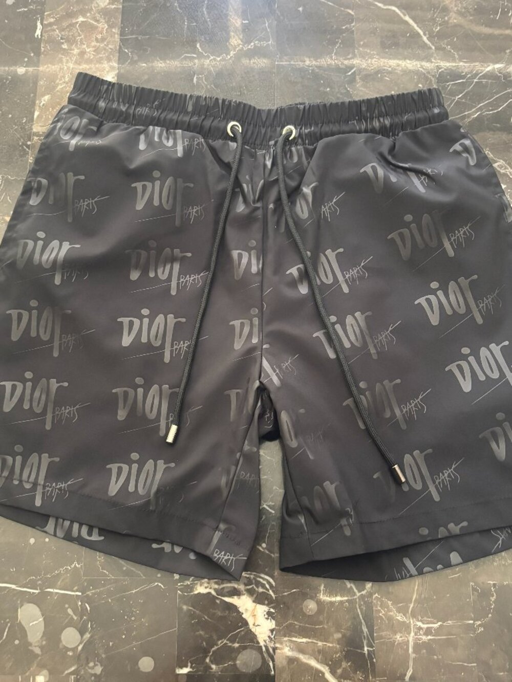 black dior swim shorts